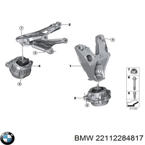 Подушка (опора) двигуна, ліва 22112284817 BMW