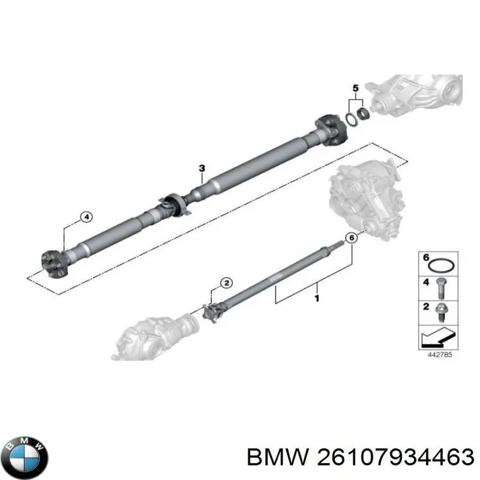 Вал карданний задній, у зборі 26107934463 BMW
