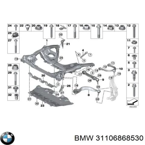 Важіль передньої підвіски верхній, лівий/правий 31106868530 BMW