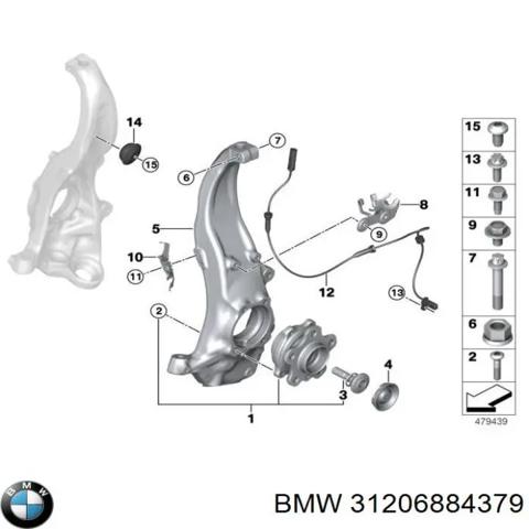 Цапфа поворотна ліва 31206884379 BMW