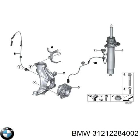Цапфа - поворотний кулак передній, правий 31212284002 BMW