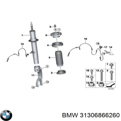 Подушка амортизатора переднього 31306866260 BMW