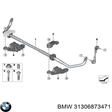 Стабілізатор передньої підвіски 31306873471 BMW