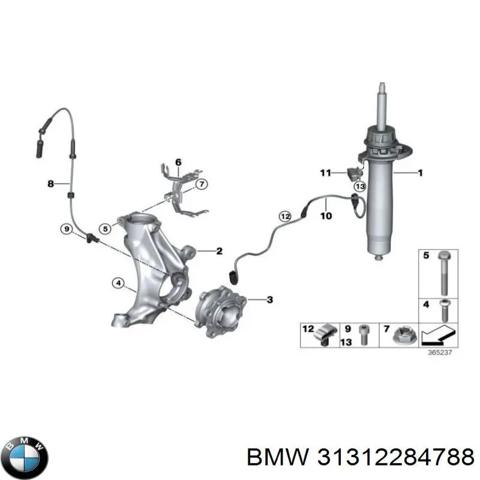 Стійка передня права 31312284788 BMW