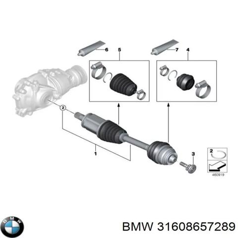 Піввісь передня ліва 31608657289 BMW