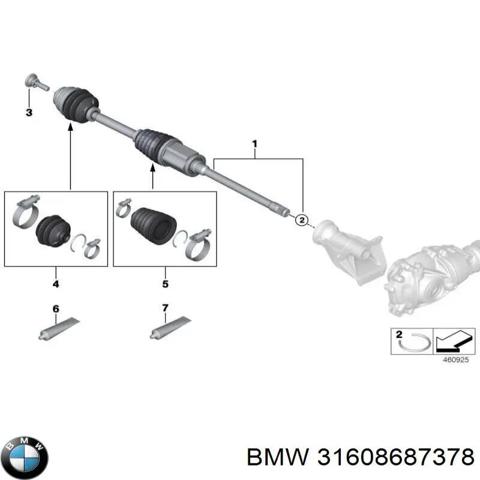 Піввісь передня, права 31608687378 BMW