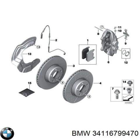 Супорт гальмівний, передній, правий 34116799470 BMW