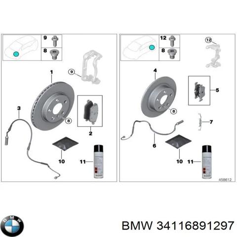 Супорт гальмівний, передній, лівий 34116891297 BMW