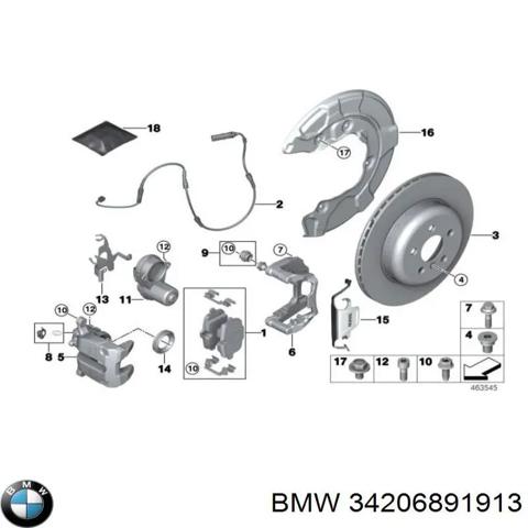 Скоба гальмівного заднього супорта 34206891913 BMW