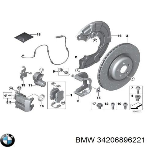 Диск гальмівний задній 34206896221 BMW