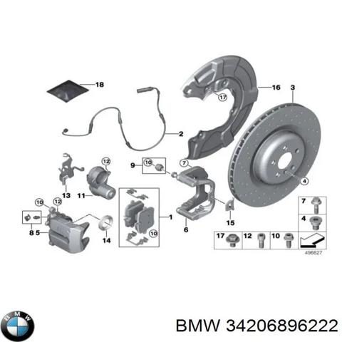 Диск гальмівний задній 34206896222 BMW