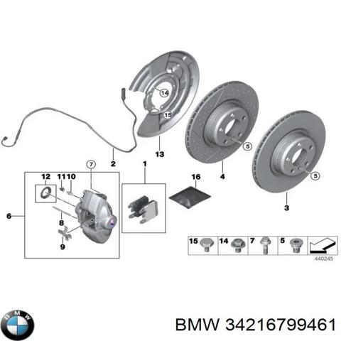 Задній гальмівний супорт лівий 34216799461 BMW
