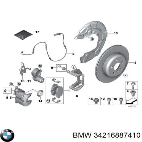 Супорт гальмівний задній правий 34216887410 BMW