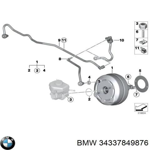 Підсилювач гальма вакуумний 34337849876 BMW
