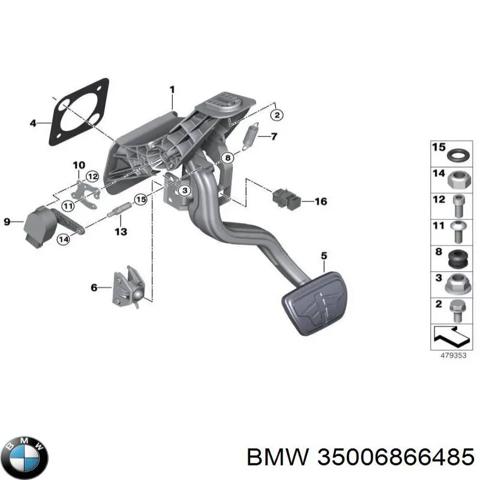 Педаль гальма 35006866485 BMW