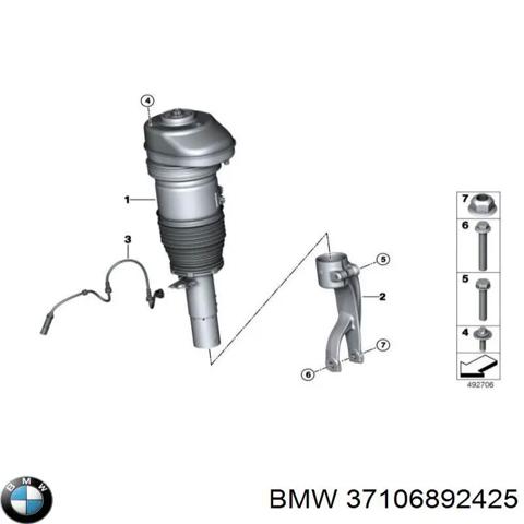 Ліва передня стійка 37106892425 BMW