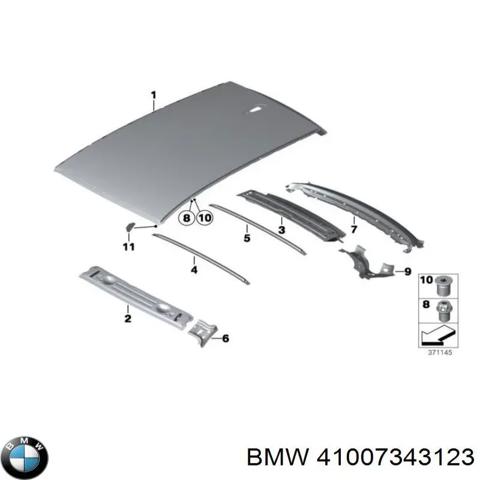 Дах кабіни (кузова) 41007343123 BMW