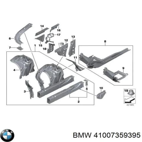 Чверть передня ліва 41007359395 BMW