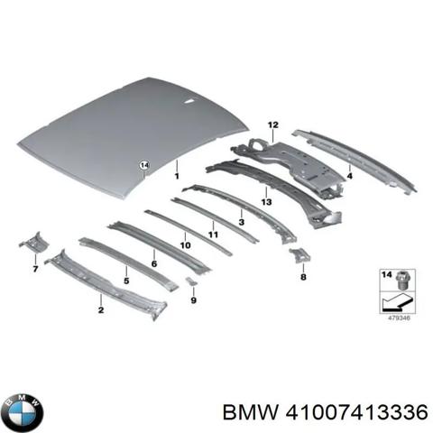 Дах кабіни (кузова) 41007413336 BMW