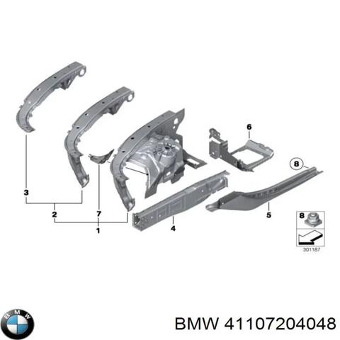 Лонжерон рами передній правий 41107204048 BMW
