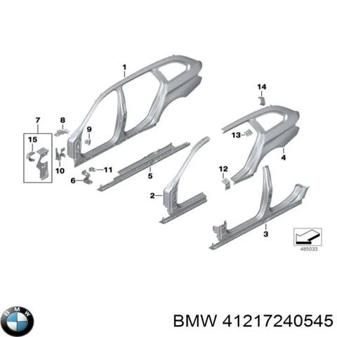 Стійка кузова передня, ліва 41217240545 BMW