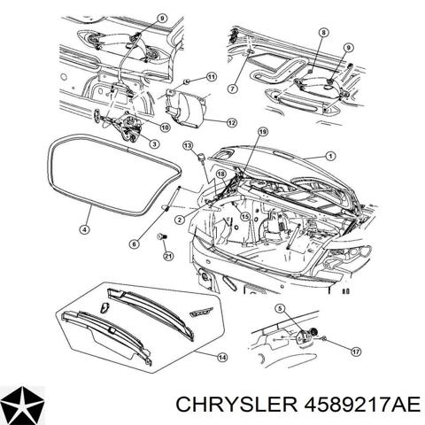Замок і ручка дверей задка 4589217AE CHRYSLER
