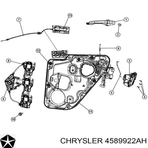 Замок задніх дверей, правих 4589922AH CHRYSLER