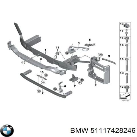 Шина бампера переднього 51117428246 BMW