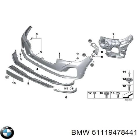 Бампер на авто 51119478441 BMW