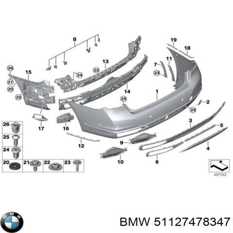 Направляюча заднього бампера 51127478347 BMW