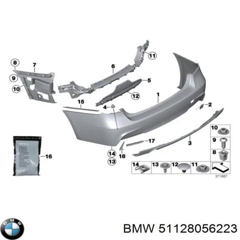Бампер задній 51128056223 BMW