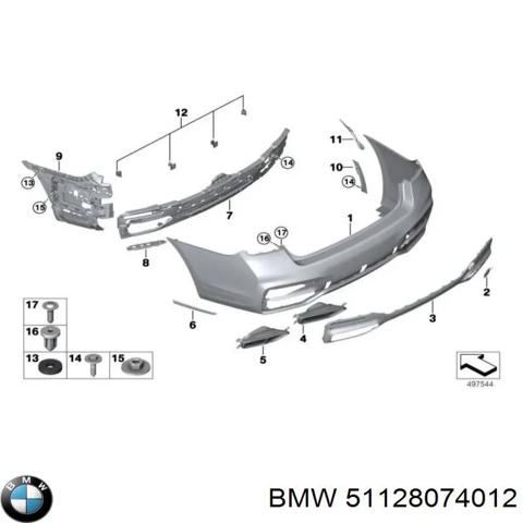 Молдинг бампера заднього 51128074012 BMW
