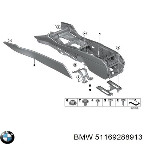 Центральна консоль торпеди 51169288913 BMW