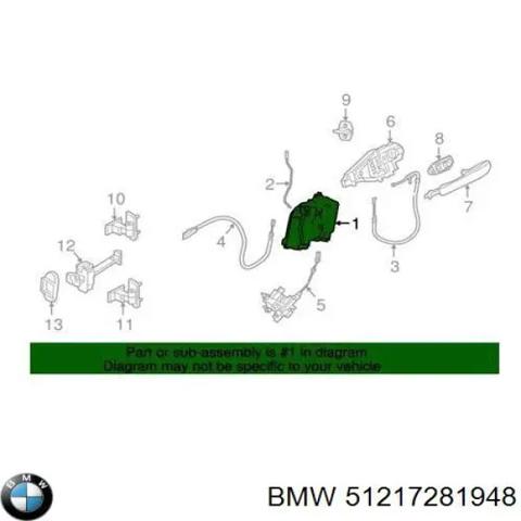 Замок передніх пасажирських дверей 51217281948 BMW
