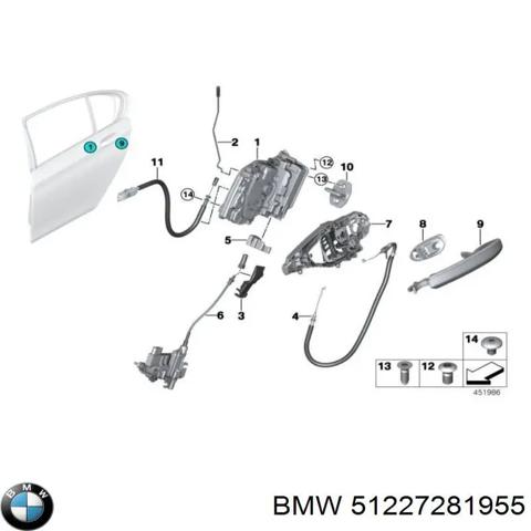 Замок задньої двері, лівої 51227281955 BMW