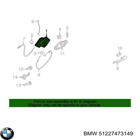 Замок задньої двері, лівої 51227473149 BMW
