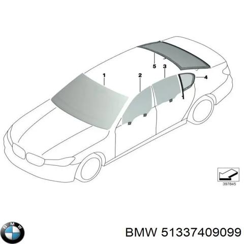 Скло та ущільнювачі скла вітрового правого/лівого 51337409099 BMW