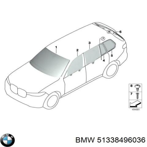 Скло пасажирських дверей 51338496036 BMW