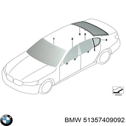 Скло заднє праве 51357409092 BMW