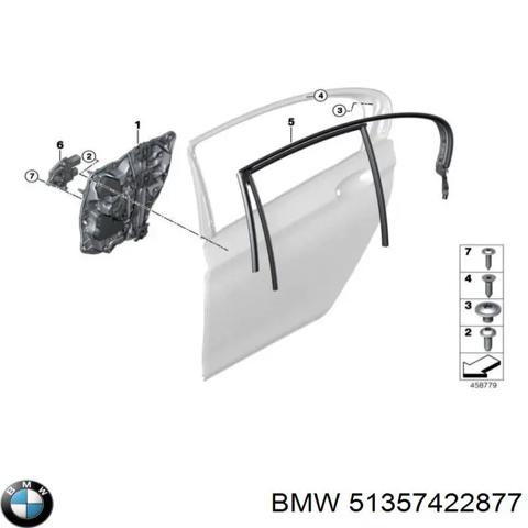 Склопідйомник задніх лівих дверей 51357422877 BMW