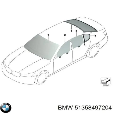 Скло передніх дверей, правою 51358497204 BMW