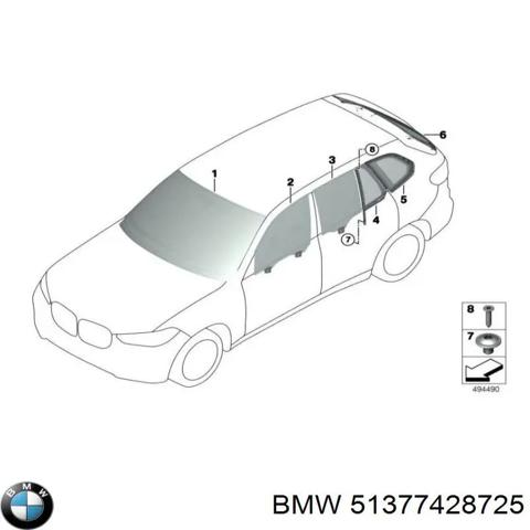 Скло багажного відсіку, ліве 51377428725 BMW