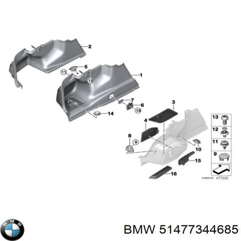 Облицювання багажного відсіку, ліве 51477344685 BMW