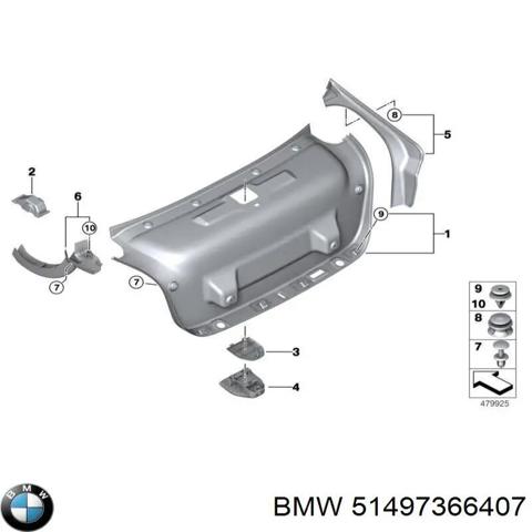 Обшивка-облицювання п'ятих дверей 51497366407 BMW