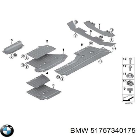 Захист днища, лівий 51757340175 BMW