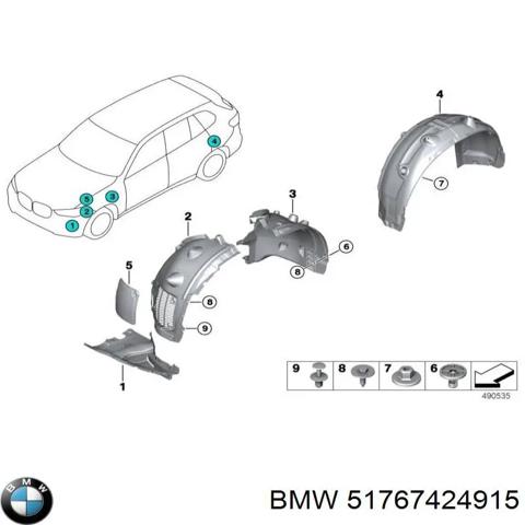 Підкрилок задній лівий 51767424915 BMW