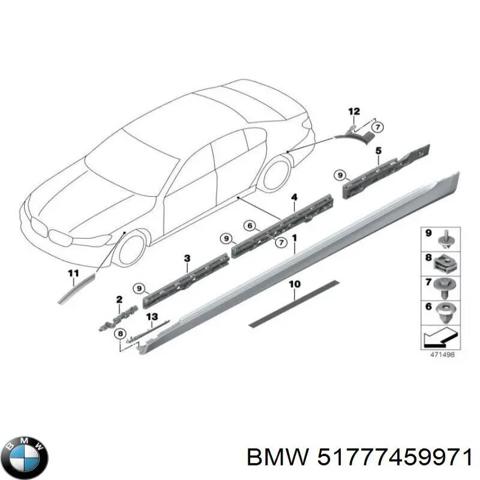 Накладка зовнішня (молдинг) порога, лівий 51777459971 BMW