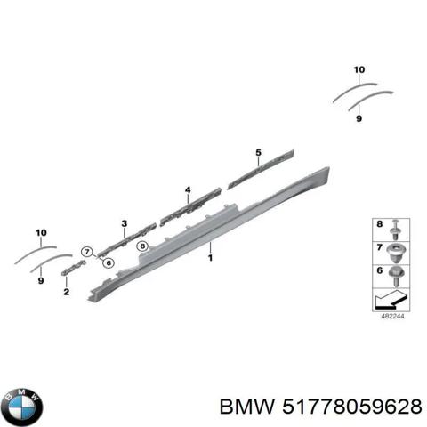 Накладка зовнішня (молдинг) порога, правий 51778059628 BMW