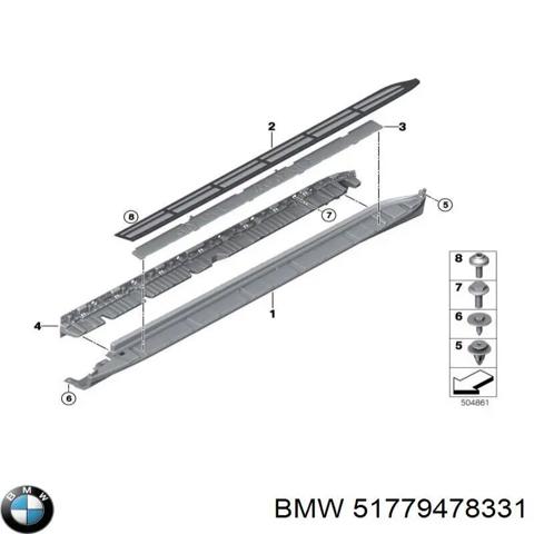 Накладка зовнішня (молдинг) порога, лівий 51779478331 BMW