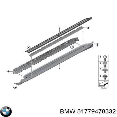 Накладка зовнішня (молдинг) порога, правий 51779478332 BMW